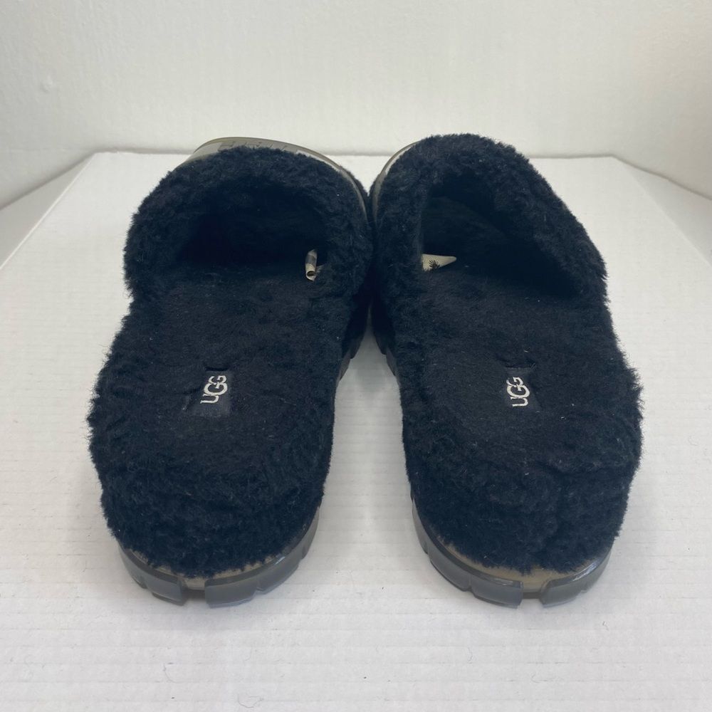 Ugg Fluffita Sherpa Fuzzy Slide Sandals Black Siz… - image 5